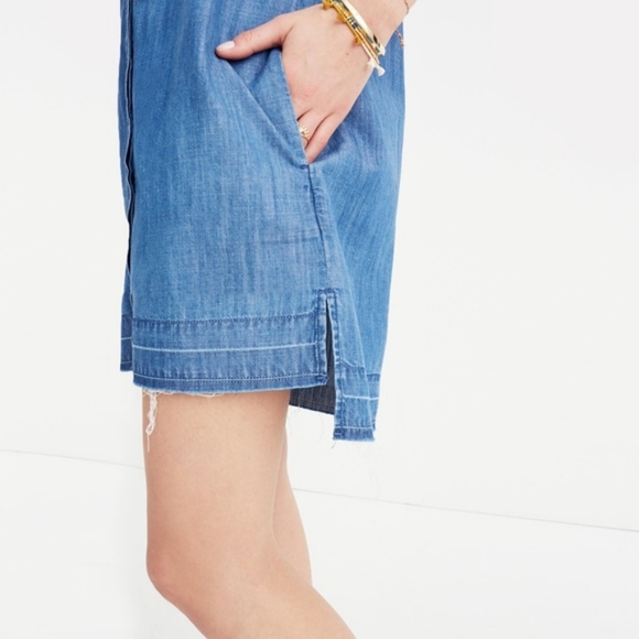 Madewell Denim Drop Hem Shirt Dress - Picture 3 of 16